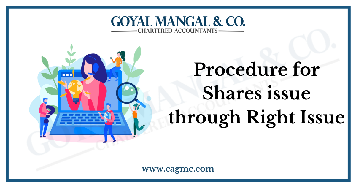 Procedure for Shares issue through Right Issue