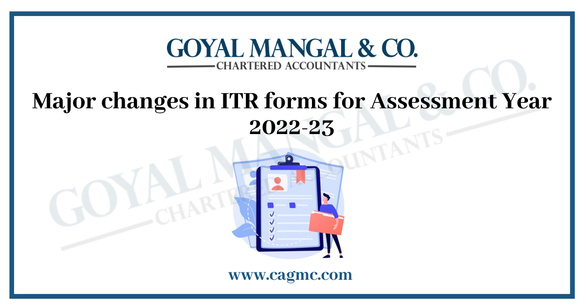 ITR forms for Assessment Year 2022-23