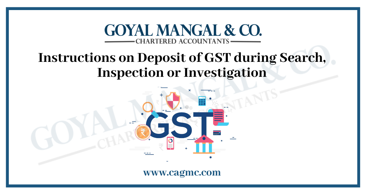 GST deposit during search