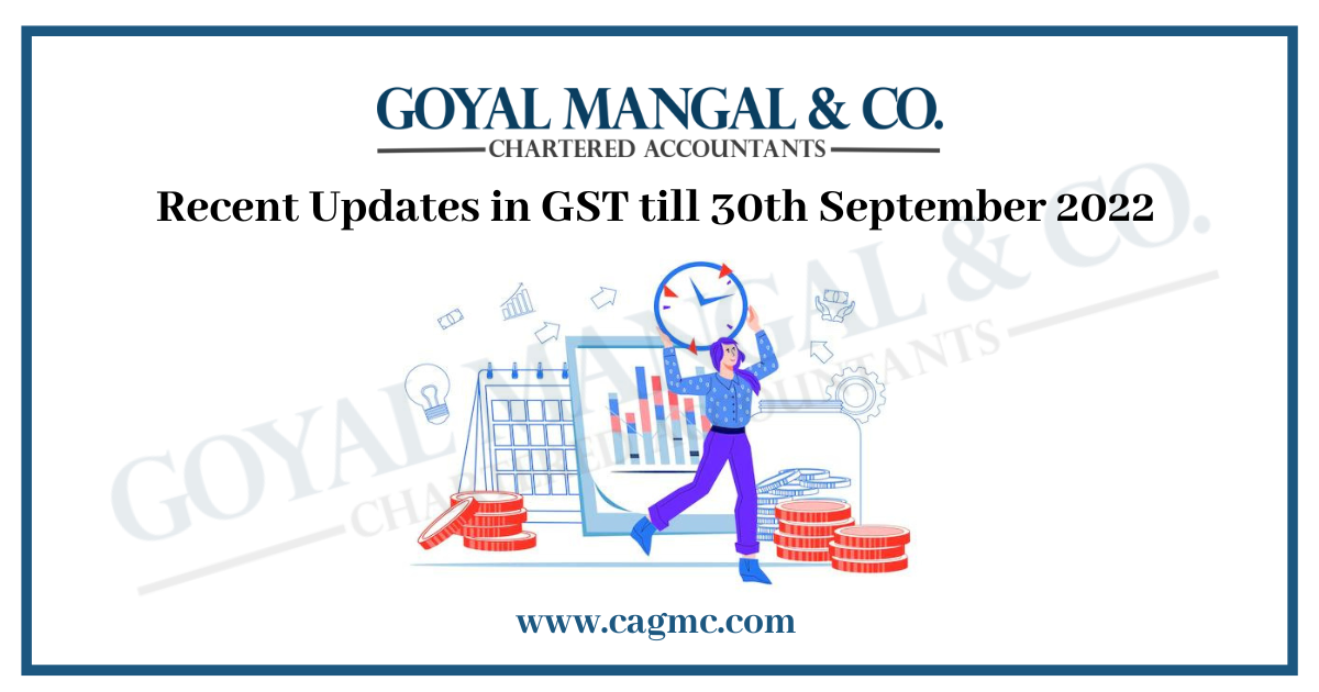 Recent Updates in GST till 30th September 2022