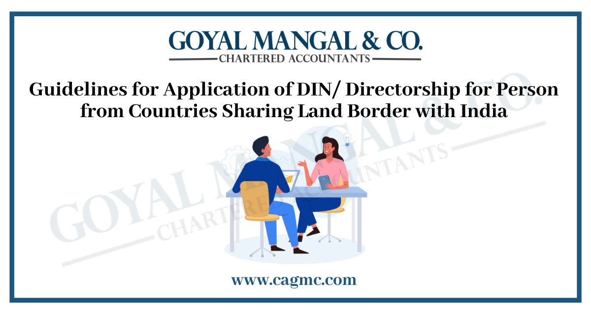 Guidelines for Application of DIN of a Foreign Director