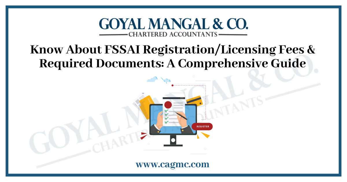 Fees required for the FSSAI registration/licensing