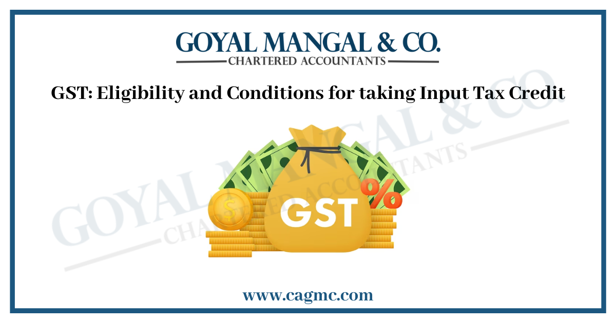 Input tax credit under GST