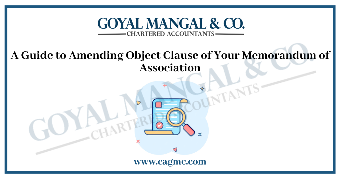 Amending Object Clause of Your Memorandum of Association