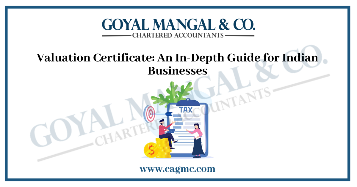 Valuation Certificate for business in India