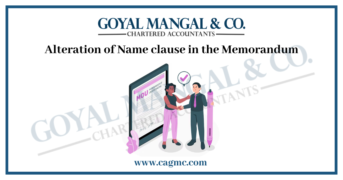 alteration of name clause in the memorandum